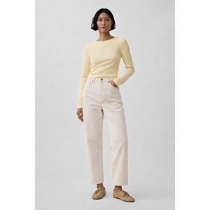Levis 80s Mom Jeans High Rise Cream White Relaxed Fit NWT 32x30 Minimalist